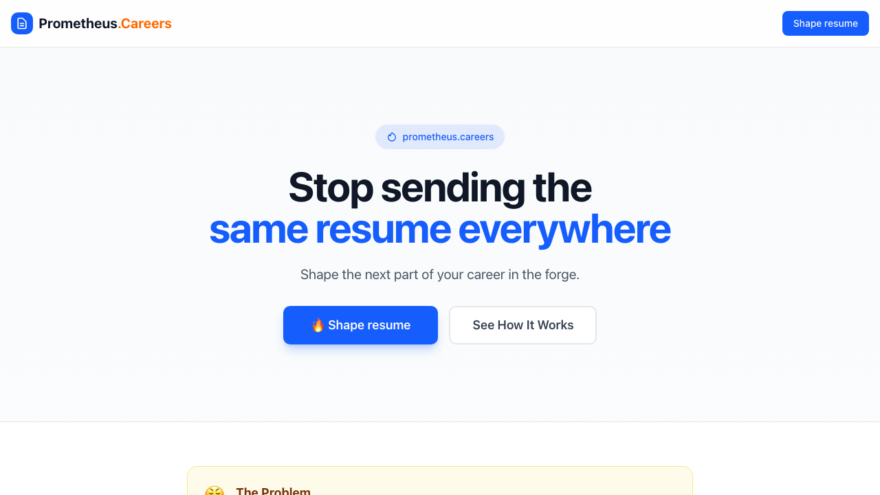 Prometheus Careers coaching interface
